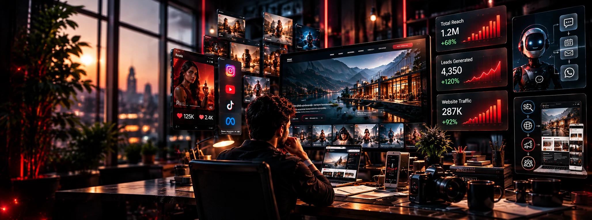 AR Graphical Dreams Futuristic AI Marketing Workspace